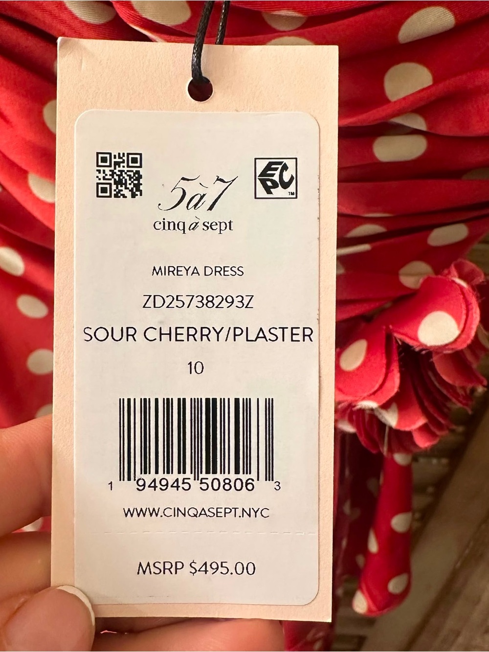 Cinq a Sept Mireya Polka Dot Dress size 10_NWT - Picture 9 of 9